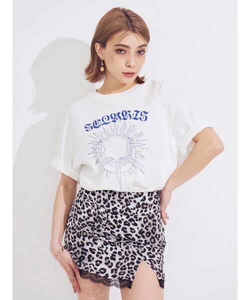 EVRIS（エヴリス）の「レオパードスリットミニスカート（スカート・レディース・ベージュ/グレー・MEDIUM/SMALL）」の7枚目の写真