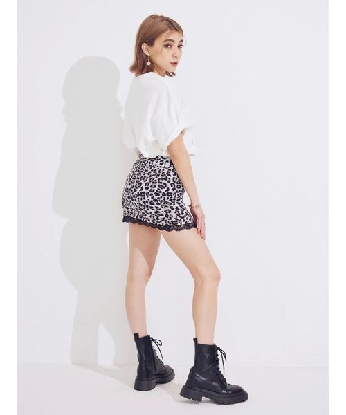 EVRIS（エヴリス）の「レオパードスリットミニスカート（スカート・レディース・ベージュ/グレー・MEDIUM/SMALL）」の9枚目の写真