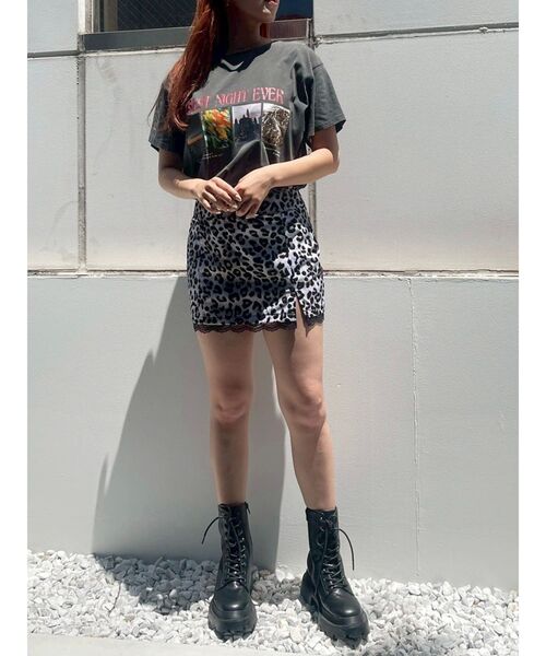 EVRIS（エヴリス）の「レオパードスリットミニスカート（スカート・レディース・ベージュ/グレー・MEDIUM/SMALL）」の12枚目の写真