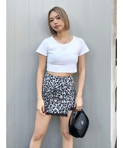 EVRIS（エヴリス）の「レオパードスリットミニスカート（スカート・レディース・ベージュ/グレー・MEDIUM/SMALL）」の13枚目の写真