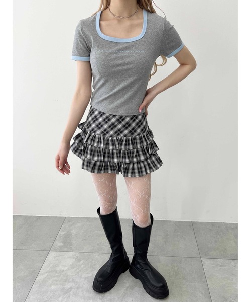 PHILLY（フィリー）の「【PHILLY】コンパクトリンガーTシャツ（Tシャツ/カットソー・レディース・ブラック/アイボリー/グレー・FREE）」の15枚目の写真
