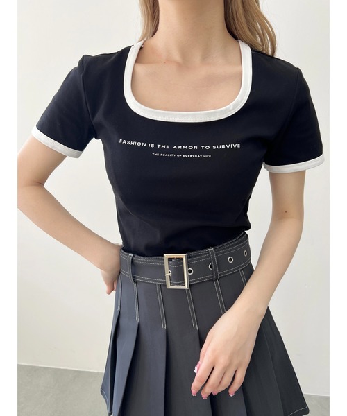 PHILLY（フィリー）の「【PHILLY】コンパクトリンガーTシャツ（Tシャツ/カットソー・レディース・ブラック/アイボリー/グレー・FREE）」の8枚目の写真