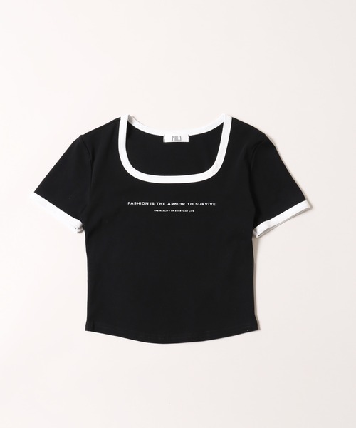 PHILLY（フィリー）の「【PHILLY】コンパクトリンガーTシャツ（Tシャツ/カットソー・レディース・ブラック/アイボリー/グレー・FREE）」の17枚目の写真