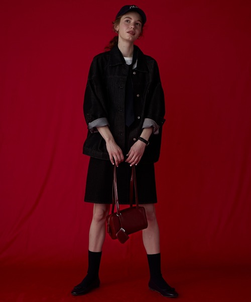 BONLECILL Marche(ボンルシールマルシェ)の「【BONLECILL Marche】ミニポーチ付き ロングハンドルスクエアボストンバッグ(ボストンバッグ・レディース・ブラック/ブラウン/レッド・FREE)」の21枚目の写真