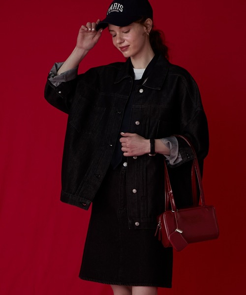 BONLECILL Marche(ボンルシールマルシェ)の「【BONLECILL Marche】ミニポーチ付き ロングハンドルスクエアボストンバッグ(ボストンバッグ・レディース・ブラック/ブラウン/レッド・FREE)」の20枚目の写真