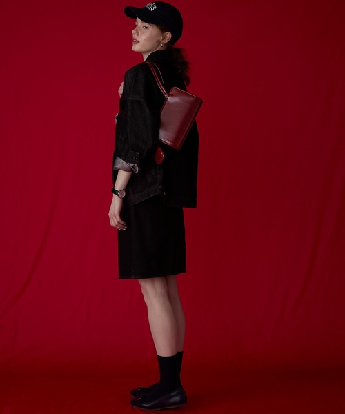 BONLECILL Marche(ボンルシールマルシェ)の「【BONLECILL Marche】ミニポーチ付き ロングハンドルスクエアボストンバッグ(ボストンバッグ・レディース・ブラック/ブラウン/レッド・FREE)」の22枚目の写真
