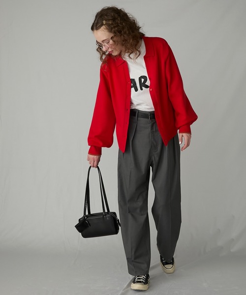 BONLECILL Marche(ボンルシールマルシェ)の「【BONLECILL Marche】ミニポーチ付き ロングハンドルスクエアボストンバッグ(ボストンバッグ・レディース・ブラック/ブラウン/レッド・FREE)」の5枚目の写真