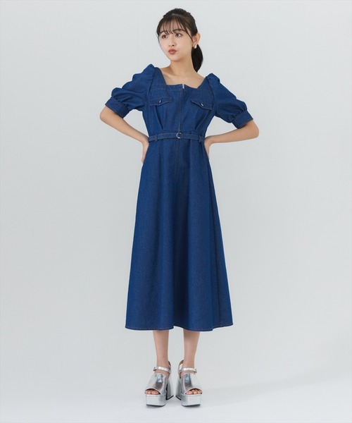Rene フロントジップ　フレアワンピース　サイズ38 René - ルネ♡フロントジップワンピースの通販 by ♡｜ルネなら