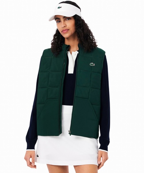 LACOSTE(ラコステ)の「撥水 UVカット UPF50 ステッチレス中綿キルティングベスト(その他アウター・レディース・モスグリーン/ネイビー・38/36/34)」の2枚目の写真