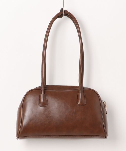 florist（フローリスト）の「【軽い◎・500mlペットボトル収納可】エンボスロゴレザーライクボストンバッグ/ショルダーバッグ（ボストンバッグ・レディース・ダークウッド/キャメル/ブラック/ライトブラウン・FREE）」の5枚目の写真