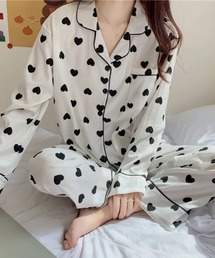 Teem Store（チームストア）の「【セットアップ】パイピングデザインアソートルームウェア　フリル　レオパード　ハート　リボン（ルームウェア/パジャマ・レディース）」