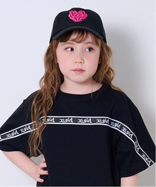 X-girl Stages（エックスガールステージス）の「ハートロゴキャップ（キャップ・キッズ・ブルー/ブラック・52-56cm/S(48-52cm)）」の15枚目の写真
