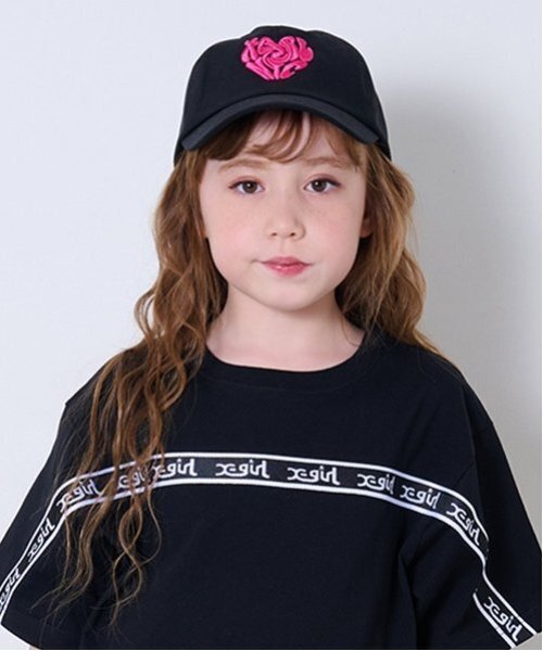 X-girl Stages（エックスガールステージス）の「ハートロゴキャップ（キャップ・キッズ・ブルー/ブラック・52-56cm/S(48-52cm)）」の17枚目の写真
