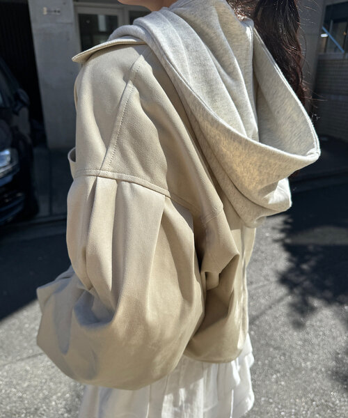 Kastane（カスタネ）の「スタッズスウェードジャケット（その他アウター・レディース・アイボリー/ピンク・FREE）」の11枚目の写真