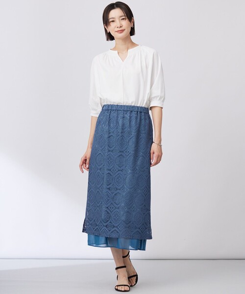 J.PRESS(ジェイプレス)の「【洗える】トリコットバイオ スモッキング カットソー(Tシャツ/カットソー・レディース・ライトグリーン系/ホワイト系/ピンク系/ダルブルー系・T13/T15)」の7枚目の写真