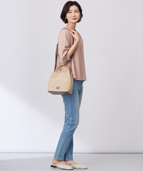 J.PRESS(ジェイプレス)の「【洗える】トリコットバイオ スモッキング カットソー(Tシャツ/カットソー・レディース・ライトグリーン系/ホワイト系/ピンク系/ダルブルー系・T13/T15)」の9枚目の写真