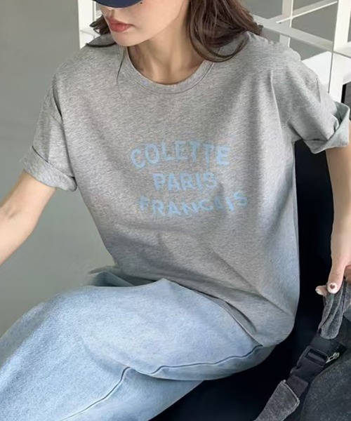 LOWO(ロワ)の「【綿100%使用】フロントロゴプリントTシャツ(Tシャツ/カットソー・レディース・ブラウン/ピンク/ホワイト/グレー/ブラック/ベージュ/イエロー・FREE)」の18枚目の写真