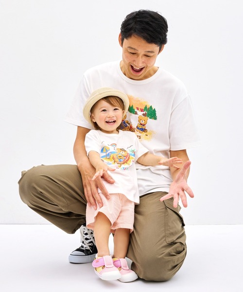 HOT BISCUITS(ホットビスケッツ)の「【家族でおそろい】アウトドアデザイン(大人用) 半袖Tシャツ(Tシャツ/カットソー・レディース・グリーン/ブルー・M(165-175cm)/S(155-165cm)/L(175-185cm))」の2枚目の写真