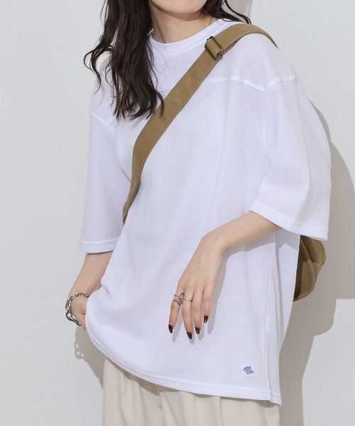 JEMORGAN(ジェーイーモーガン)の「JEMORGAN ワッフル 5分袖T(Tシャツ/カットソー・メンズ・ブラック/ホワイト/ネイビー/杢グレー・L/M/XL)」の1枚目の写真