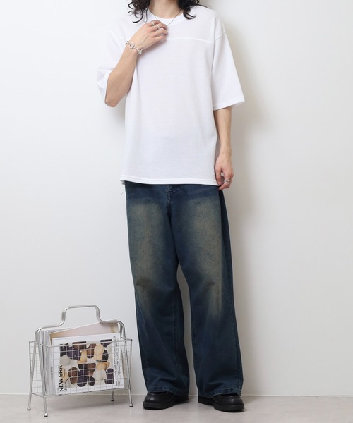 JEMORGAN(ジェーイーモーガン)の「JEMORGAN ワッフル 5分袖T(Tシャツ/カットソー・メンズ・ブラック/ホワイト/ネイビー/杢グレー・L/M/XL)」の22枚目の写真