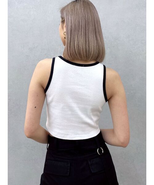 GYDA（ジェイダ）の「unshakable mindタンクトップ（タンクトップ・レディース・スカイブルー/ブラック/オフホワイト・FREE）」の7枚目の写真