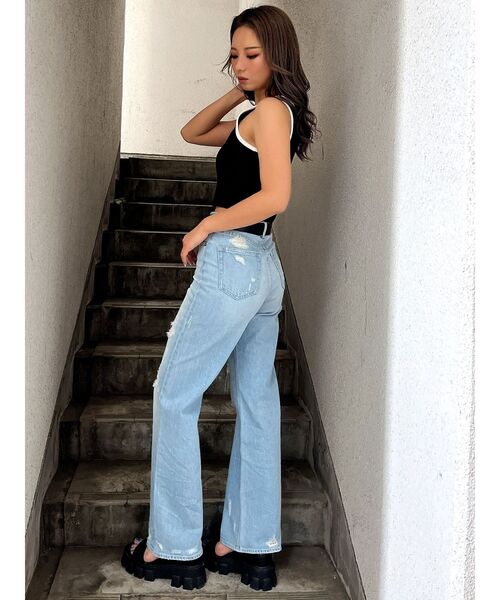 GYDA（ジェイダ）の「unshakable mindタンクトップ（タンクトップ・レディース・スカイブルー/ブラック/オフホワイト・FREE）」の14枚目の写真