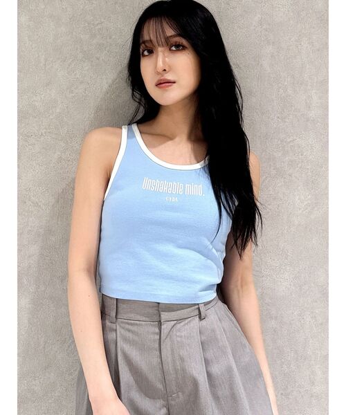 GYDA（ジェイダ）の「unshakable mindタンクトップ（タンクトップ・レディース・スカイブルー/ブラック/オフホワイト・FREE）」の18枚目の写真