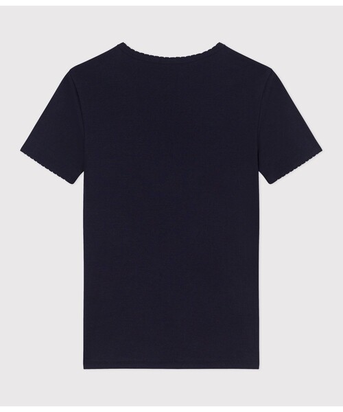 PETIT BATEAU(プチバトー)の「ポワンココット半袖Tシャツ(Tシャツ/カットソー・レディース・ネイビー/ライトピンク/ブルー・XX-SMALL/X-SMALL/SMALL/MEDIUM/LARGE)」の4枚目の写真