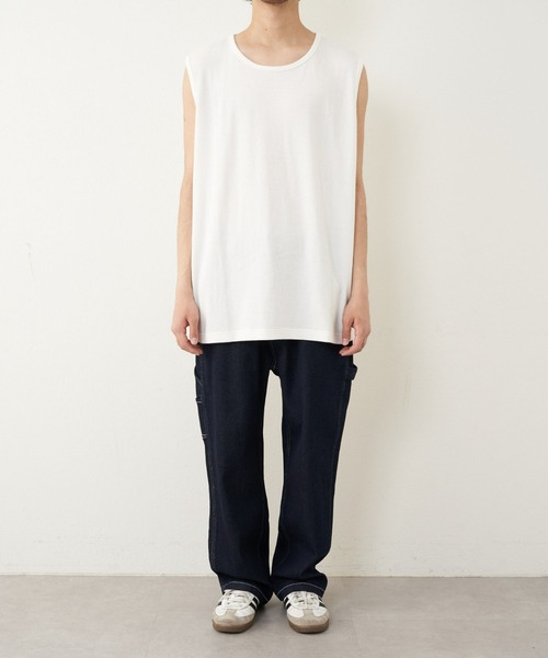 CIAOPANIC TYPY(チャオパニックティピー)の「【ユニセックス】接触冷感テレコリブノースリーブタンクトップ(タンクトップ・メンズ・ブラック系その他2/オフホワイト/ブラック系その他/グレー/ライトグレー/ホワイト系その他・ONE SIZE/MEDIUM/LARGE)」の12枚目の写真