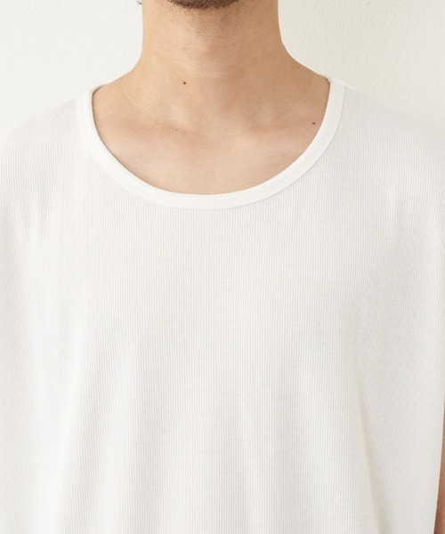 CIAOPANIC TYPY(チャオパニックティピー)の「【ユニセックス】接触冷感テレコリブノースリーブタンクトップ(タンクトップ・メンズ・ブラック系その他2/オフホワイト/ブラック系その他/グレー/ライトグレー/ホワイト系その他・ONE SIZE/MEDIUM/LARGE)」の9枚目の写真