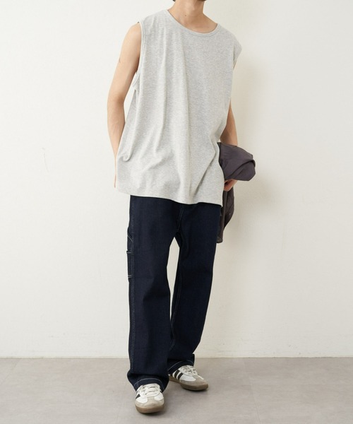 CIAOPANIC TYPY(チャオパニックティピー)の「【ユニセックス】接触冷感テレコリブノースリーブタンクトップ(タンクトップ・メンズ・ブラック系その他2/オフホワイト/ブラック系その他/グレー/ライトグレー/ホワイト系その他・ONE SIZE/MEDIUM/LARGE)」の18枚目の写真