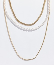 Phoebe | パールミックスチェーン3連ネックレス/全長:36cm,39cm,51cm+5cm(ネックレス)