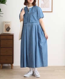 エグランティーヌ EGLANTINE 切り替えデザイン ノーカラーブラウス 7分袖 ゆったりシルエット （ネイビー系） EGLANTINE（エグランティーヌ）のファッション通販 - ZOZOTOWN