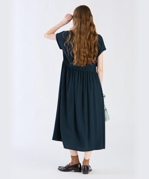 R-H454/agnes b. カットソーワンピース ドレス 蝶柄 40 紺 R-H454/agnes b. カットソーワンピース ドレス 蝶柄 40 紺