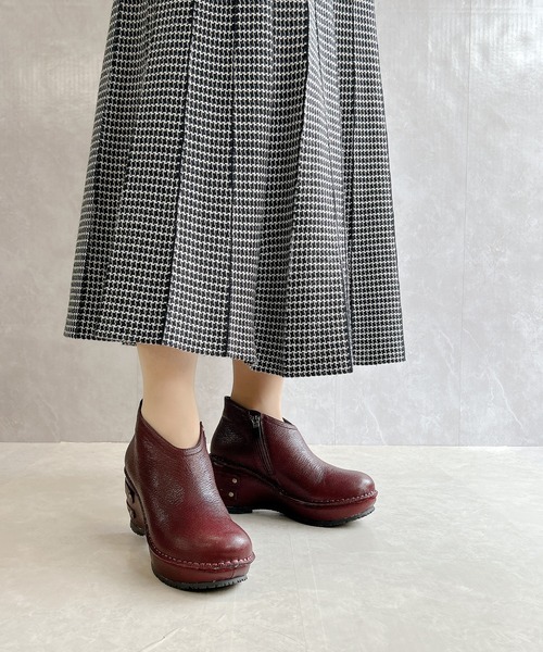 Hina Day Green（ヒナデイグリーン）の「本革製 厚底 アンクルブーツ（ブーツ・レディース・ボルドー/チャコールグレー/ブラック/オリーブ・LL/S/M/L）」の9枚目の写真