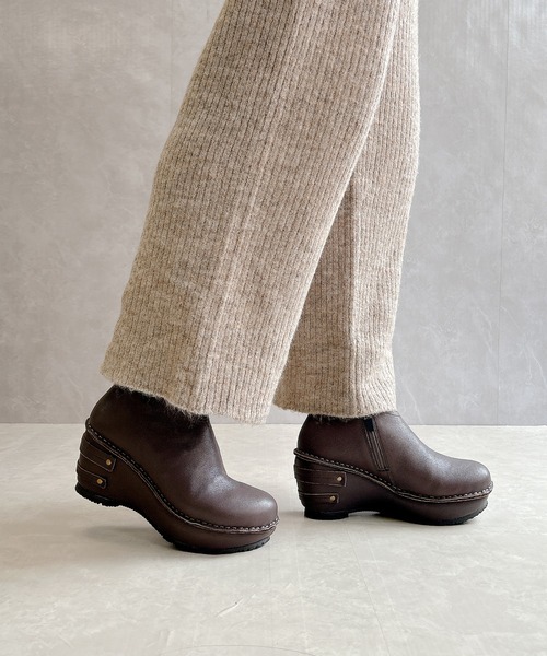 Hina Day Green（ヒナデイグリーン）の「本革製 厚底 アンクルブーツ（ブーツ・レディース・ボルドー/チャコールグレー/ブラック/オリーブ・LL/S/M/L）」の12枚目の写真