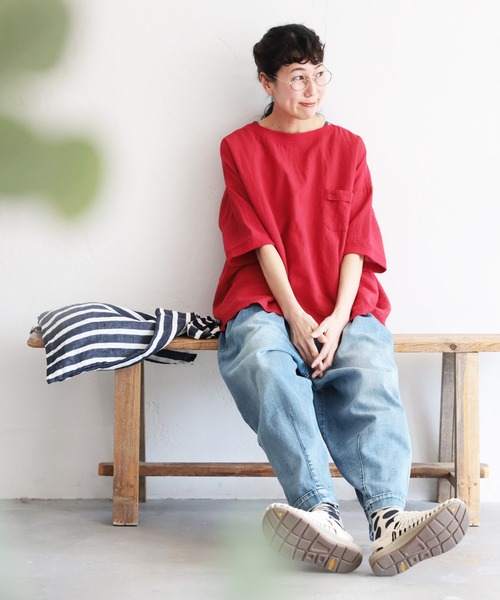 soulberry(ソウルベリー)の「夏の「あかい」ポケットプルオーバー(シャツ/ブラウス・レディース・レッド・M/L/LL/3L/4L/5L)」の6枚目の写真