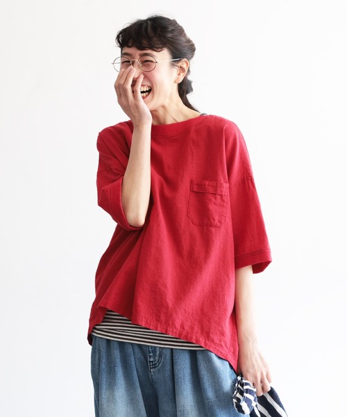 soulberry(ソウルベリー)の「夏の「あかい」ポケットプルオーバー(シャツ/ブラウス・レディース・レッド・M/L/LL/3L/4L/5L)」の7枚目の写真