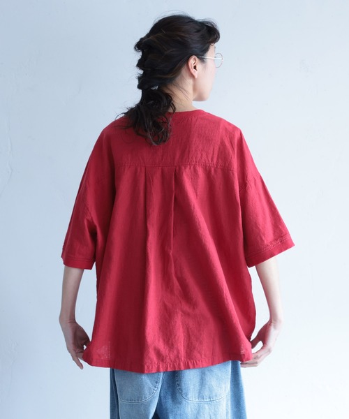 soulberry(ソウルベリー)の「夏の「あかい」ポケットプルオーバー(シャツ/ブラウス・レディース・レッド・M/L/LL/3L/4L/5L)」の19枚目の写真