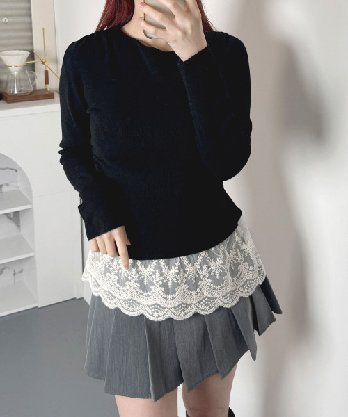 MELT THE LADY◆長袖カットソー/FREE/レーヨン/BLK/ML31242 MELT THE LADY(メルトザレディ) / 長袖カットソー/FREE/レーヨン