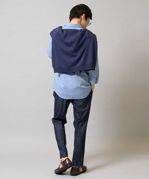 a.v.v（アーヴェヴェ）の「【洗濯機で洗える】ドライタッチ サマーセミシアーカーディガン（カーディガン/ボレロ・メンズ・ネイビー/チャコールグレー・48/46）」の6枚目の写真