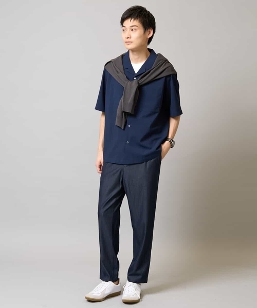 a.v.v（アーヴェヴェ）の「【洗濯機で洗える】ドライタッチ サマーセミシアーカーディガン（カーディガン/ボレロ・メンズ・ネイビー/チャコールグレー・48/46）」の11枚目の写真