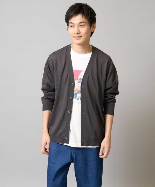 a.v.v（アーヴェヴェ）の「【洗濯機で洗える】ドライタッチ サマーセミシアーカーディガン（カーディガン/ボレロ・メンズ・ネイビー/チャコールグレー・48/46）」の16枚目の写真