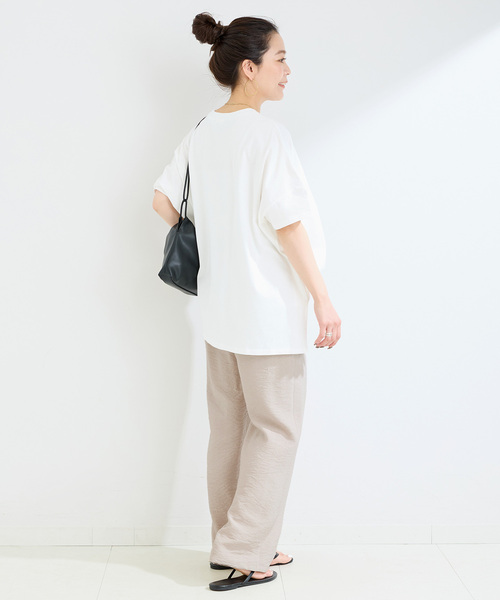 B.C STOCK（ベーセーストック）の「手洗い可 / リネンライクフレアパンツ（スラックス・レディース・ブラック/ベージュ/ブラウン・FREE）」の12枚目の写真