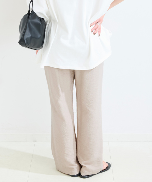 B.C STOCK（ベーセーストック）の「手洗い可 / リネンライクフレアパンツ（スラックス・レディース・ブラック/ベージュ/ブラウン・FREE）」の16枚目の写真