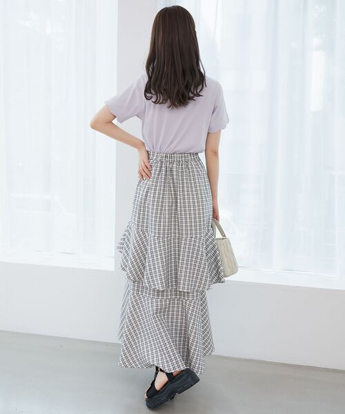 MAJESTIC LEGON（マジェスティックレゴン）の「スカラップデザイントップス（Tシャツ/カットソー・レディース・ライトグリーン/ネイビー/アイボリー/ブラック/チャコールグレー/ボルドー/ブラウン/ラベンダー/ブラック系その他・MEDIUM）」の19枚目の写真