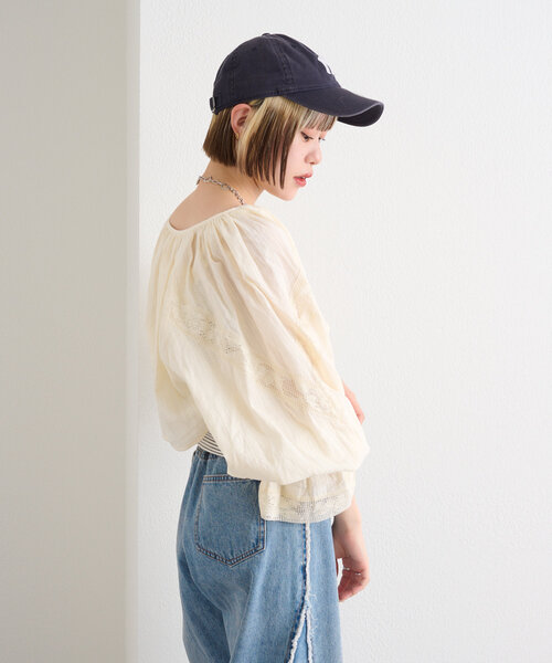 w closet(ダブルクローゼット)の「レース使いボレロブラウス(シャツ/ブラウス・レディース・オレンジ/ブラック/オフホワイト・FREE)」の7枚目の写真