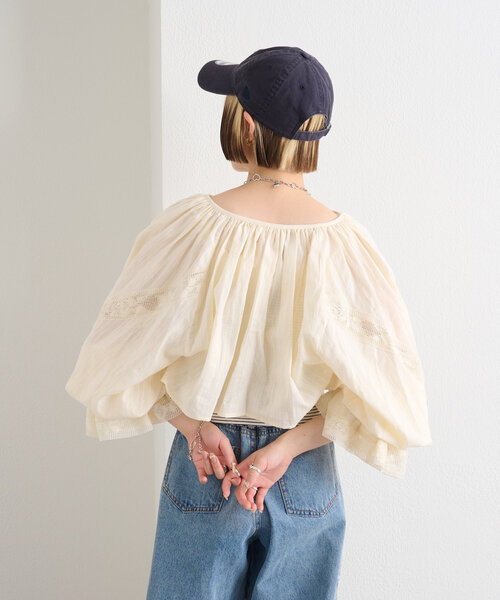 w closet(ダブルクローゼット)の「レース使いボレロブラウス(シャツ/ブラウス・レディース・オレンジ/ブラック/オフホワイト・FREE)」の8枚目の写真