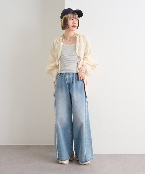 w closet(ダブルクローゼット)の「レース使いボレロブラウス(シャツ/ブラウス・レディース・オレンジ/ブラック/オフホワイト・FREE)」の12枚目の写真