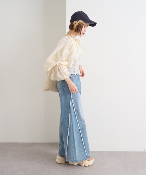 w closet(ダブルクローゼット)の「レース使いボレロブラウス(シャツ/ブラウス・レディース・オレンジ/ブラック/オフホワイト・FREE)」の14枚目の写真